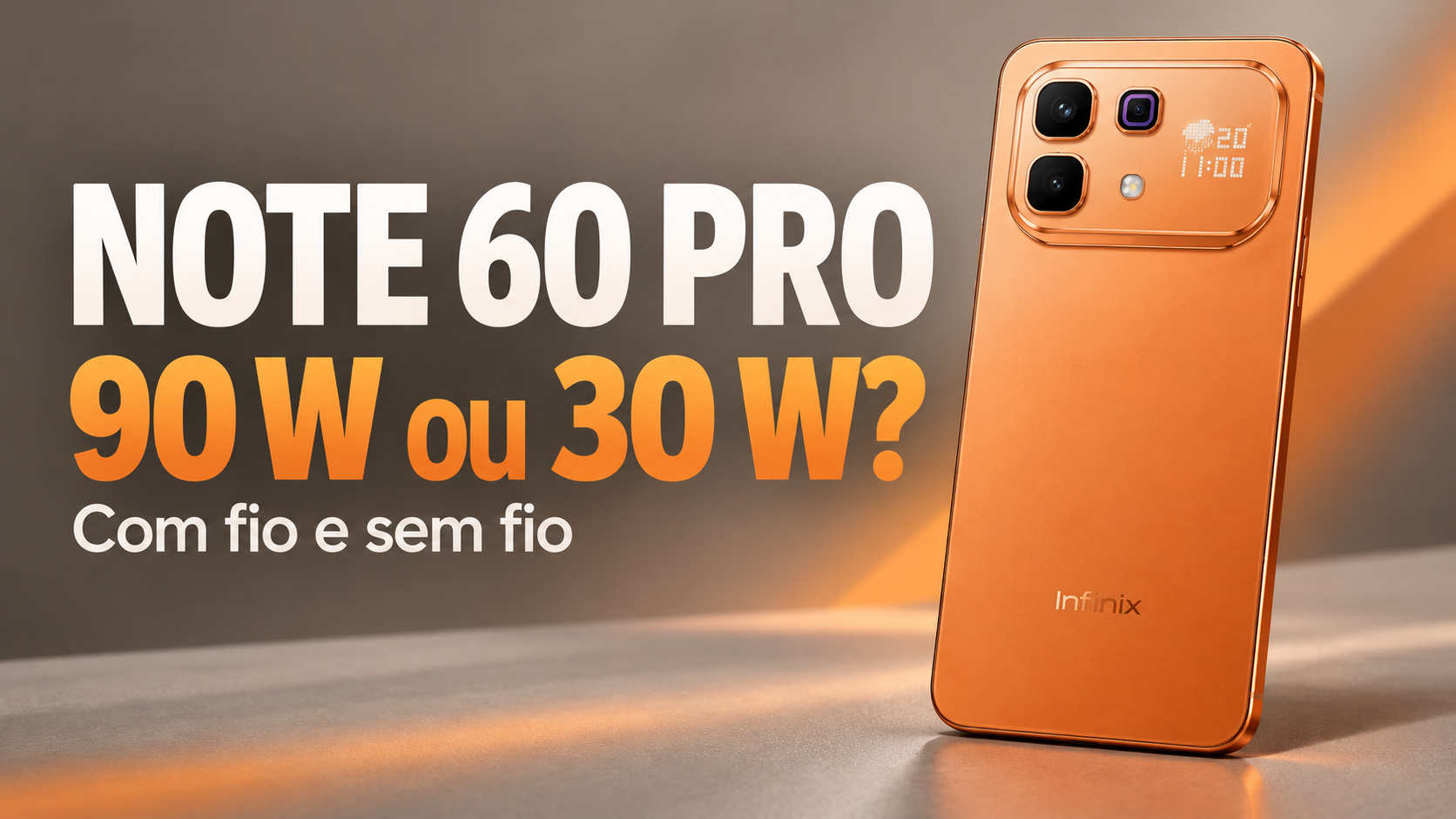Infinix Note 60 Pro: 90 W e 30 W são a mesma recarga?