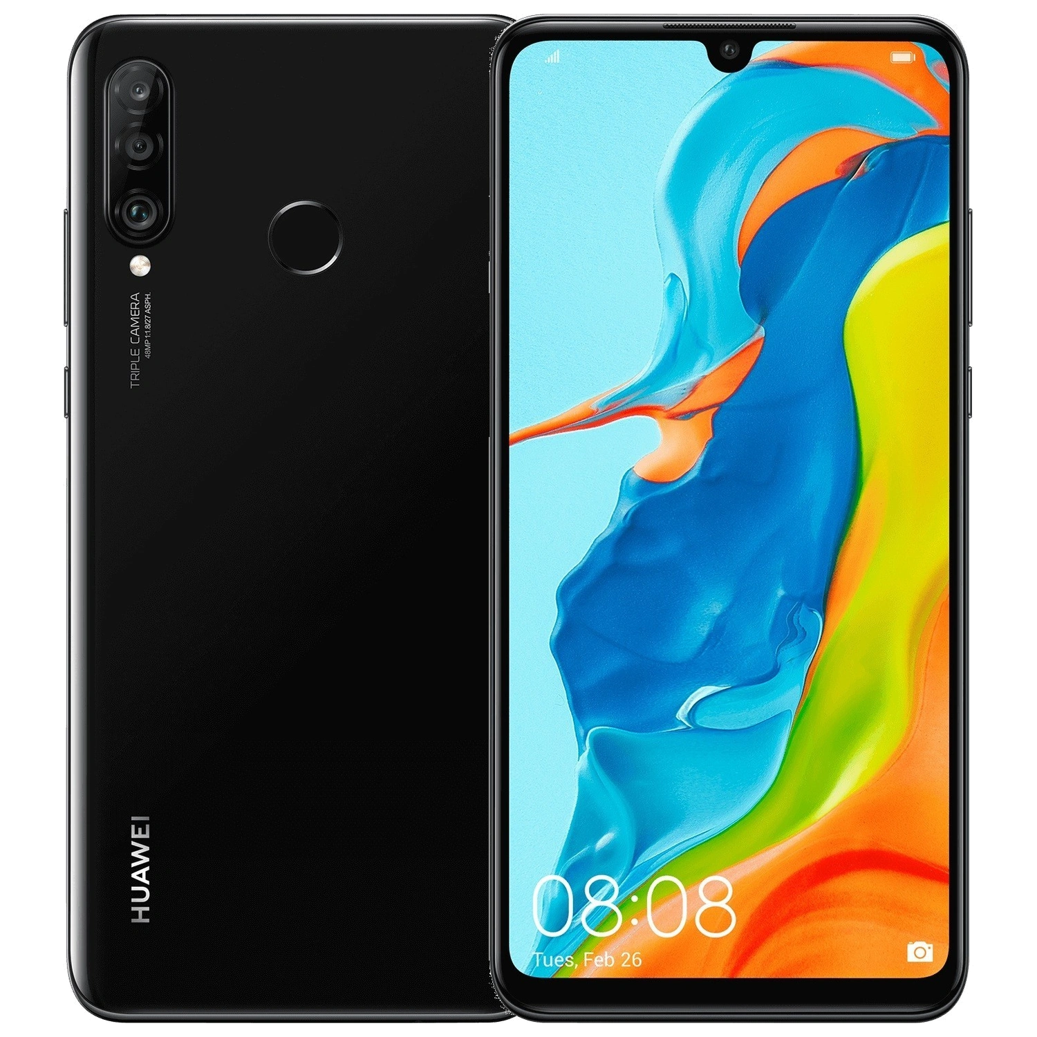 Huawei P30 lite: frente e traseira