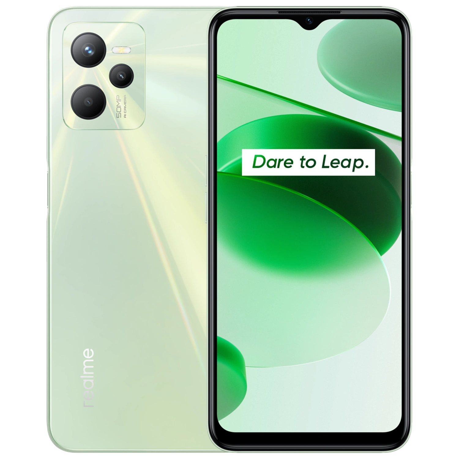 Realme C35: frente e traseira