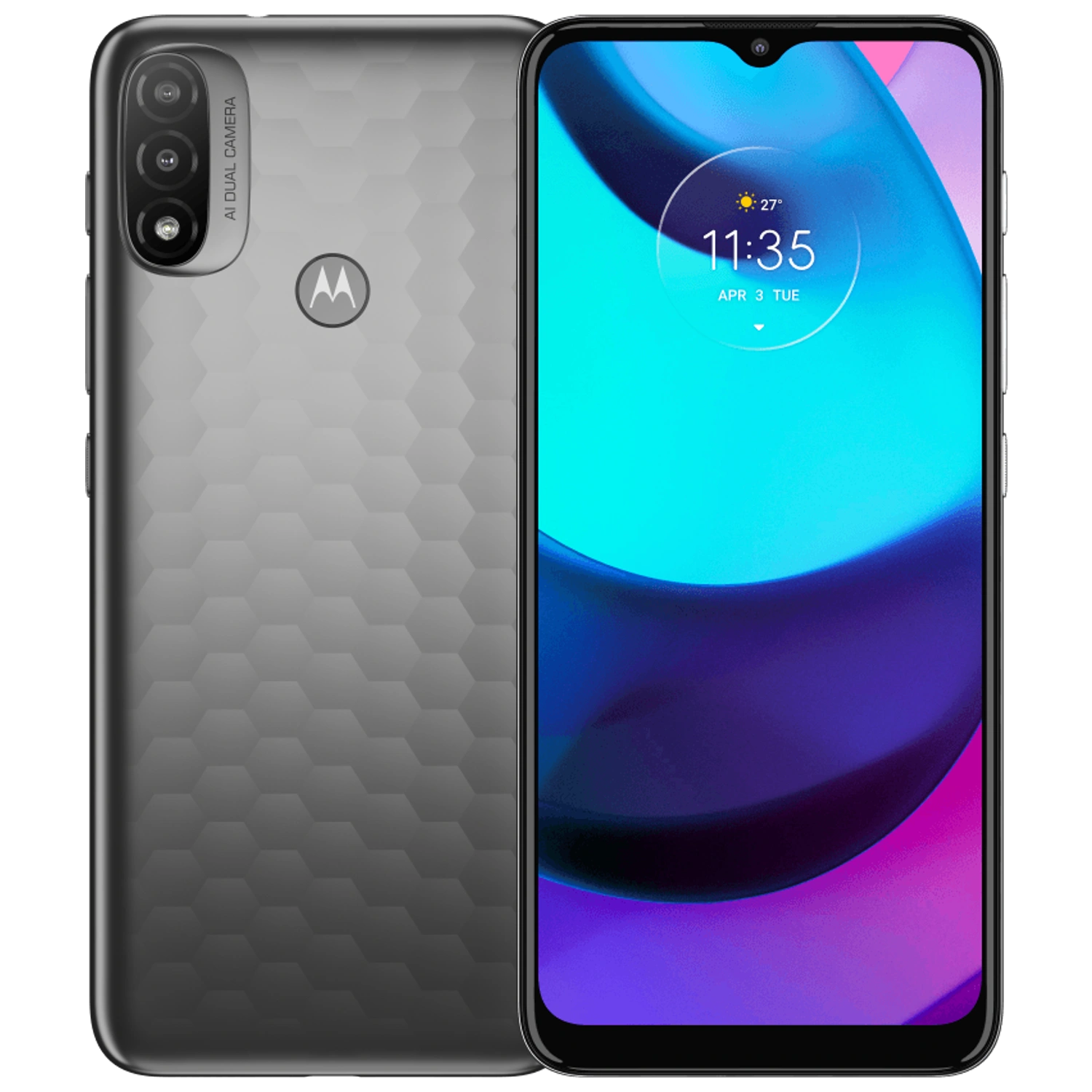 Motorola Moto E20: frente e traseira