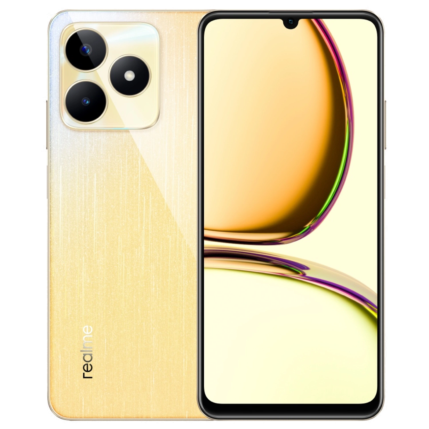 Realme C53: frente e traseira